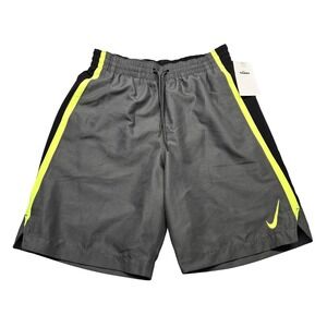 Nike Swim Shorts Mens Small‎ Gray Black Neon Yellow Lined Volley Trunks NESSC602